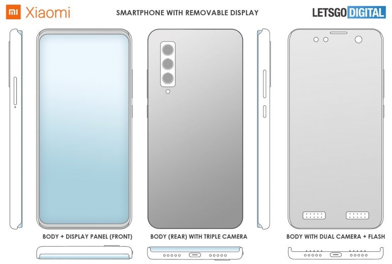 小米全新手机专利曝光：屏幕可拆下，能单独使用